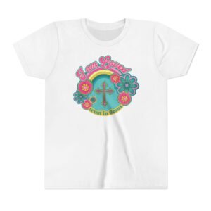 Christian Shirt for Kids , Boho Flowers shirt, I am loved Youth Tee, Religious Youth, homeschooler gift, youth girl rainbow t shirt